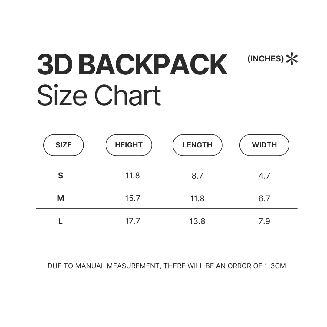 3D Backpack Size Chart - Zelda AU Store