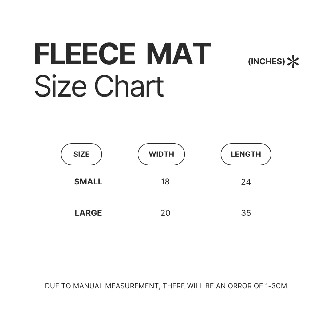 Fleece Mat Size Chart - Zelda AU Store