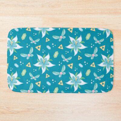 Silent Princess Pattern Blue Bath Mat