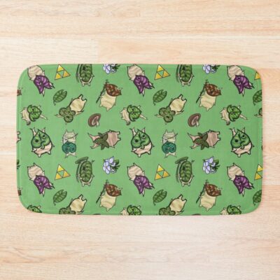 Korok Repeating Pattern Light Green Bath Mat