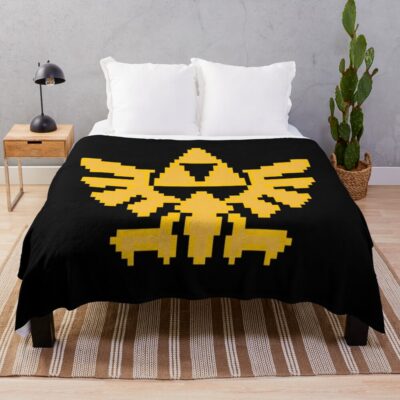 Sacred Symbol Power And Courage Pixel Art Throw Blanket