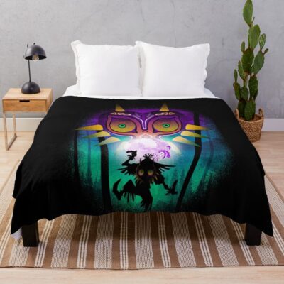 The Moon And The Mask - Majora's Mask Throw Blanket