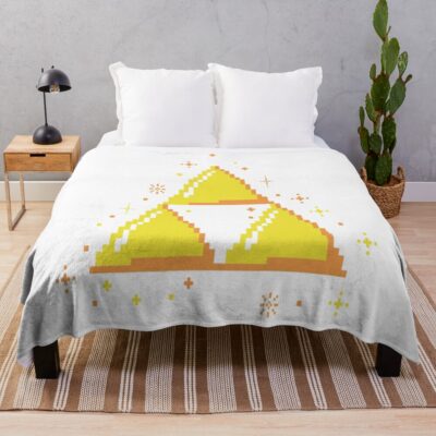 Triforce Pixel Throw Blanket