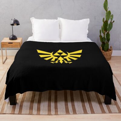 Triforce Yellow Throw Blanket