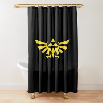 Triforce Yellow Shower Curtain