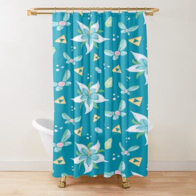 Silent Princess Pattern Blue V 2 Shower Curtain