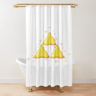 Triforce Pixel - The Legend Of Zelda Shower Curtain
