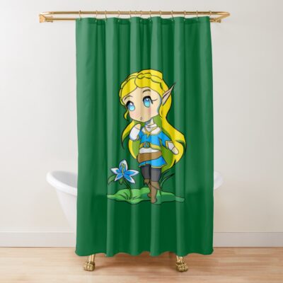 Chibi Zelda - Breath Of The Wild Shower Curtain
