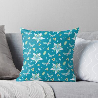 Silent Princess Pattern Blue V 2 Throw Pillow