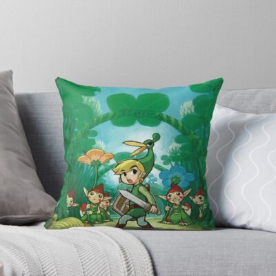 Legend Of Zelda Minish Cap Print Throw Pillow