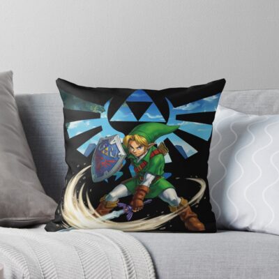 Time Warrior The Legend Of Zelda: Ocarina Of Time Throw Pillow