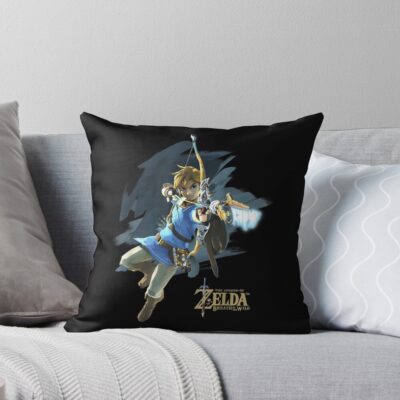 Link The Legend Of Zelda: Breath Of The Wild Throw Pillow