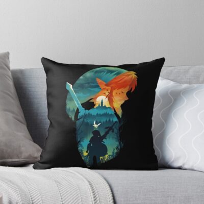Hyrule Hero The Legend Of Zelda: Breath Of The Wil Throw Pillow