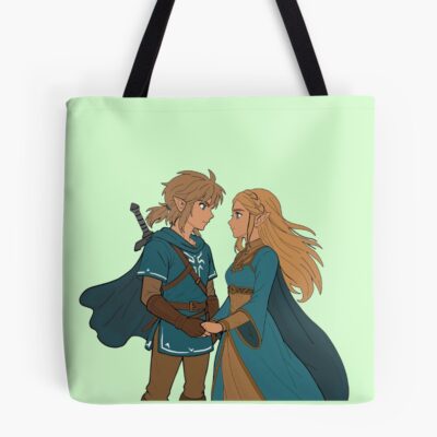 Link And Zelda The Legend Of Zelda: Breath Of The Wild Tote Bag