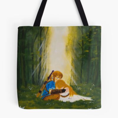 Link And Zelda  Breath Of The Wild Tote Bag